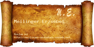 Meilinger Erzsébet névjegykártya